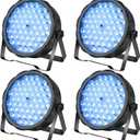 BETOPPER LED Par Lights 54 x 1.5W, RGB Stage Lights DMX DJ Lighting Sound Activated with Stand, Strobe Light & Wash Par Lighting DMX for Parties, Church, Wedding, Bars, 4 Pack