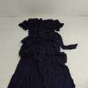 ANRABESS Women's 2026 Summer Maxi Tshirt Dress Short Sleeve Crewneck Tie Waist Casual Slim Fit Slit Spring Long Beach Dresses (Navy Blue, XL)