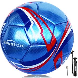 Senston Soccer Ball Size 3 & Size 4 & Size 5 for Kids and Adult Official Match Training Soccer Ball with Pump (Blue)