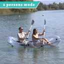 Clear Kayak - Transparent 2-Seater Inflatable Tandem for Two Adults - See-Through Style - Complete Set with Adjustable Seats, Pump, Paddles, Carry Bag & Tracking Fin