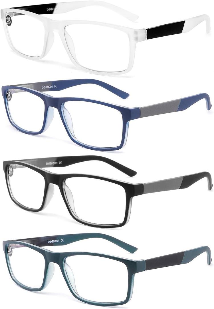 Blue Light Blocking Reading Glasses 4 Pack Computer Readers for Women Men,Anti Glare UV Ray Filter Eyeglasses (4mix colors, 1.50)