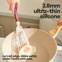 3 x Silicone Fish Spatula Flexible Curved Edge Slotted Turner for Non-Stick Cookware Egg Pancake Flipper with Heat Resistant Nylon Handle (12.5", Cherry Red-12.5")