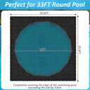 33ft Leaf Net Cover for Above Ground Pool - Winter Cover Mesh Cover with 100FT String33ft Mesh Swimming Pool Cover, Pool Safety Net Fit 24-33Ft Round Above Ground Pool, 35.6 X 35.6 Ft Square Net