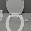 Angol Shiold Elongated Toilet Seat Soft Close & Quick Release White Plastic | PP Material Rust-Proof, Universal Fit for Oval Toilet Lid Replacement(18.5",Modern)