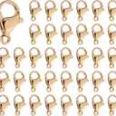 Pandahall 100Pcs 304 Stainless Steel Lobster Claw Clasps Real 18K Gold Plated 12x7x4mm Polishing Jewelry Clasps Connectors for Bracelet Necklace Jewelry Making