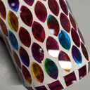 VOREEN 2 Pack Mosaic Solar Lanterns, Handmade Outdoor Glass Hanging Lights, Waterproof Solar Table Lamps, Jar Lantern, Gift for Mom Wife Friend, Decor for Garden, Patio, Yard, Balcony, Blue & Red