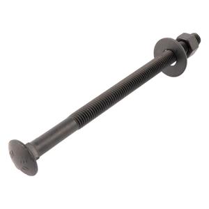 1/2 in. x 8 in. Black Carriage Bolt Kit Includes 12 Bolts, 12 Washers, and 12 Nuts, Ceramic Black Ruspert Coated for Exterior Use - 2X Rust Resistance of Galvanized by Makers Bolt