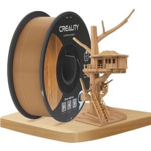 Official Creality Wood Filament PLA 1.75 mm, Woods 3D Printer Filament, More Than 30% Real Wood, Smooth Silk Texture, Toughness, 1kg(2.2lbs)/Spool 3D Printing Filament, for All FDM Printers