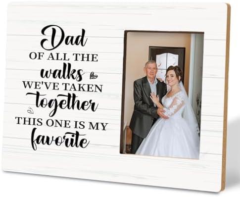 Wedding Day Gift to Dad from Daughter Bride, Father of the Bride Present, Wedding Thank You Gift to Dad, Photo Frame Wall Art Tabletop, Dad Photo Frame Home Decor, Fits 4 * 6 Inches Photo, Set of 2