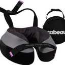 Cabeau Travel Neck Pillows for Airplanes  The Necks Evolution, TNE S3  Supportive Memory Foam Design for Long Haul Flights  Attachable Seat Straps and 360 Support (Berlin Grey)