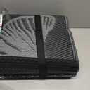 Pcinfuns Outdoor Patio Rugs 9'x12' Waterproof, Reversible Plastic Straw Camping Rug Carpet, Large Area Rugs Mats for Rv, Deck, Porch, Picnic, Beach, Balcony, Black & Grey