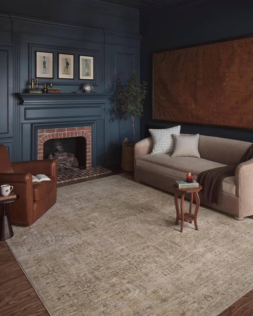 Loloi Magnolia Home by Joanna Gaines Junie Collection JUE-02 Oatmeal/Smoke 7'-10" x 10'-2", .38" Pile Height, Area Rug