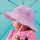 3 x Zando Seersucker Baby Sun Hat Toddler UPF 50+ Adjustable Bucket Hats for Boys Girls Beach Hat Breathable Summer Cap Wide Brim (Purple, S)