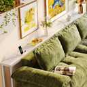 Huuger 110.2 Inch Behind Couch Table with 2 Power Outlets and USB-C Ports, Extra Long Narrow Sofa Table for Sectional Sofa, Skinny Console Table with Anti-Bump Pads, for Living Room, White
