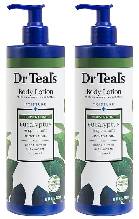 Dr Teal's DCP Products Body Lotion Moisture Rejuvenating Eucalyptus & Spearmint, 16 fl oz Pack of 2 (Yes)