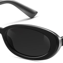 miyya Old Money Polarized Oval Sunglasses 2025 Edition, UV400 Protection, Feather-Light Fit & Trendy Colors (Black)