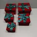 5 Pcs Christmas Nesting Gift Boxes with Lids Velvet Square Assorted Sizes Small Favor Boxes for Gift Decorative(Red)
