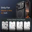 4 x Magnetic for iPhone 17 Pro Case, [Matte Solid Color] [Full Camera Protection] Protective Case for iPhone 17 Pro - Black