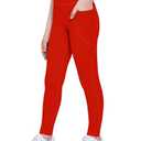 Arshiner Girls Athletic Leggings High Waist Yoga Pants for Kids with Pockets Dance Running Workout Tights Red, Size 130