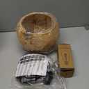 Mini Hemp Rope Woven Pendant Light Woven Light Fixture Boho Chandelier Light Fixture Wicker Pendant Light Rattan Light Pendant Dome Wicker Chandelier for Bedroom Kitchen Island(Bulb Incl.) (8.7" Natural)