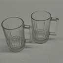 Mask el turko Big Coffee Glasses, Large Coffee Cups, Latte Glasses, Coffee Mugs with Handles, Tea and Cappuccino Cup, Ribbed Glassware (2 Pcs (10.4oz))