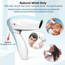 Cordless Hair Dryer - Cool Wind Battery Operated Hair Dryer - Rechargeable Portable Hairdryer for Summer, Indoor, Outdoor, Camping, Tourism (No Hot or Warm Air)
