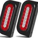 LINKITOM 6 Inch Oval Trailer Light Kit with Steel Bracket, 2Pcs LED Stop/Turn/Tail Lights with Backup Lamp for 10-30 Volt Boat Trailer Truck RV, DOT Certified, IP67 Waterproof