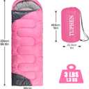 tuphen- Sleeping Bags for Adults Kids Boys Girls Backpacking Hiking Camping Microfiber Liner, Cold Warm Weather 4 Seasons Indoor Outdoor Use, Lightweight & Waterproof