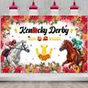 Derby Backdrop Party Decorations - Run for the Roses Horse Racing Banner Decor, Derby Party Background for Indoor and Outdoor 43 x 70.8 Inch