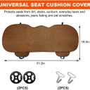 KVAEY Linen Back Car Seat Cover, Anti-Slip Long Bottom Rear Seat Cover Protector with Storage Pockets, Breathable Linen Rear Bench Seat Protector Cushion Pad for Most Vehicles (Brown, Back)