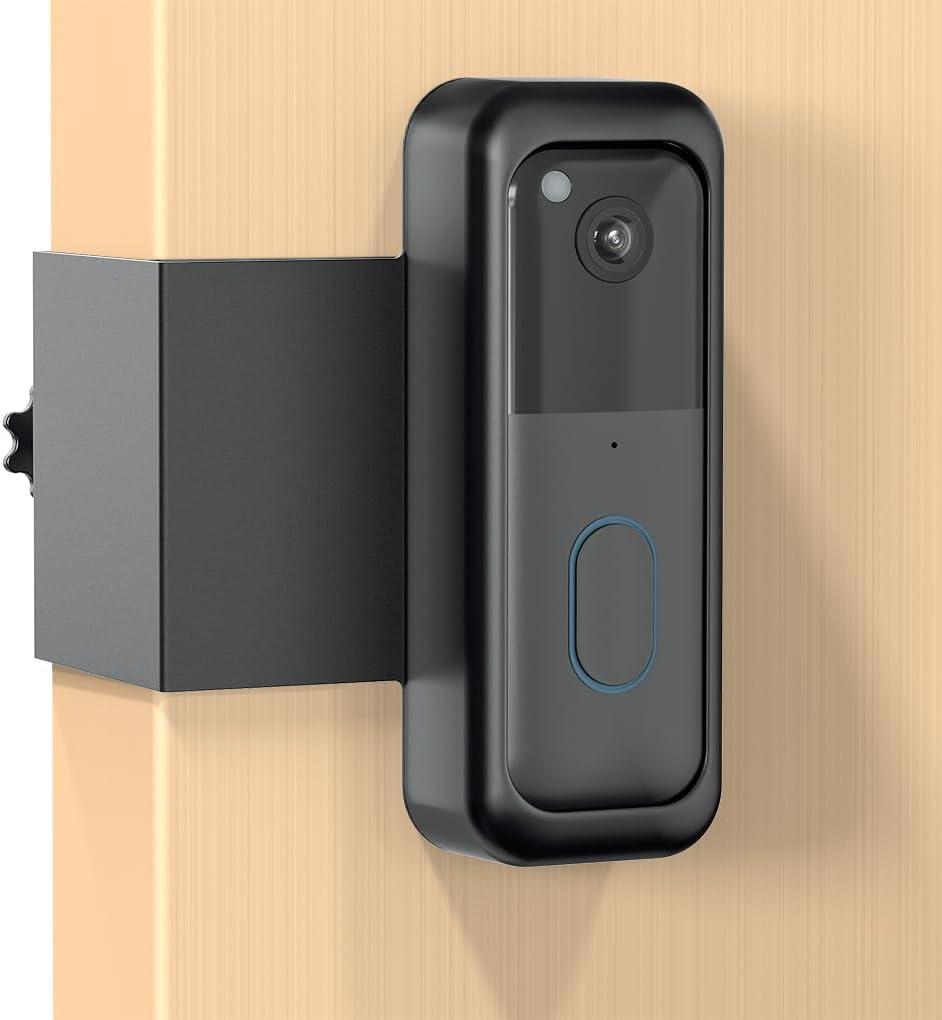 Blink Doorbell Mount, Anti-Theft Video Doorbell Door Mount Bracket No Drilling, Not Block Doorbell Motion Sensor, Easy to Install, Fit for Blink Doorbell Camera (Black)