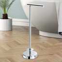 Gatco 1448C Latitude II Freestanding Toilet Paper Holder with Storage, Bathroom Tissue Stand, Chrome, 22.25" H, Holds 14 Reserve Rolls, Weighted Base
