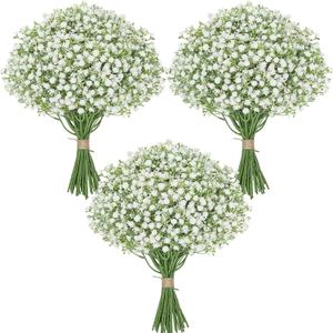 Serwalin  Babys Breath Artificial Flowers, Faux Baby Breath Flowers Artificial Bulk Fake White Gypsophila Bouquet Real Touch Flowers for Wedding Floral Arrangement Party Home Decor