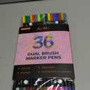 Dual Markers Brush Pens Easter Basket Stuffers, 36 Art Markers for Gifts Trendy Stuff, Double Tip Colored Pen for Adult Coloring Books Art Suppliers