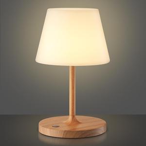 Cordless Lamp, 5000mAh Battery Operated Rechargeable Table Lamp with Power Bank, Touch Dimmable 3 Color Temperatures, IP44 Waterproof Shower Lamp for Kitchen, Bathroom, Indoor Or Outdoor Use 9.6in (Wood Grain)