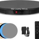 JAYEGT Motorized Rotating Display Stand, 350Lbs Load360 Degree Electric Rotating Potography Turntable for Products DisplayLive Show Remote Control +5 Colors Backgrounds (Black/23.6Inch/Wired)