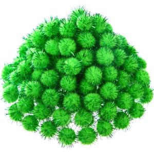 Shappy 1000 Pcs Christmas Pom Poms for Crafts Bulk 0.5 Inch Glitter Fuzzy Craft Pom Poms Crafts Balls for Hobby Supplies and Craft DIY Material Making Decorations(Fruit Green)