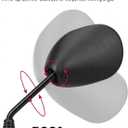 OEM Style Motorcycle Mirrors, Universal 10mm Rear View Mirror with Adapter, Side Mirrors for Street Bike Moped ATV Snowmobile and Scooter