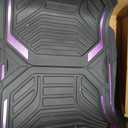 PIC AUTO Heavy Duty Rubber Floor Mats, Purple Aluminum Film Car Mats Set, Front and Rear Car Mats with Anti-Slip Backing, All Weather Protection, Trim-to-Fit for Automotive SUV, Sedan, Van