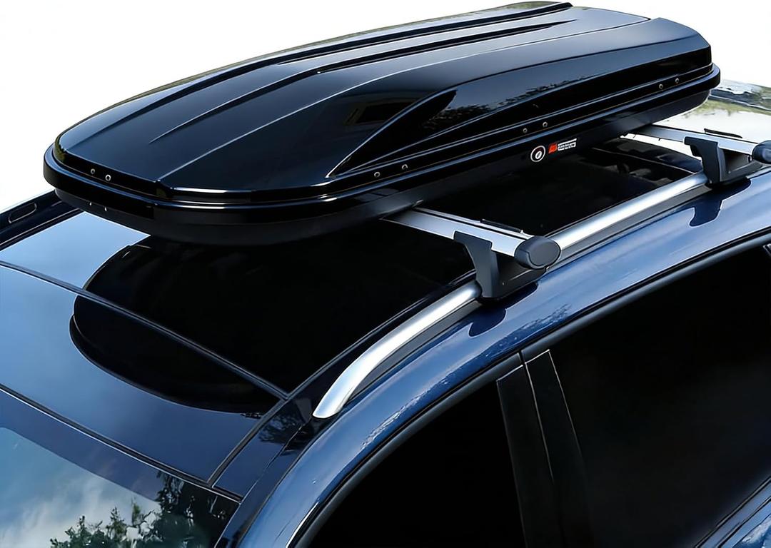 Rooftop Cargo Box Carrier, 19.4 Cu ft Hard Shell Rooftop Cargo Carrier - Dual-Side Opening, Universal Car/SUV Fit, Waterproof ABS Material, 165Lbs Capacity w/Secure Straps & Keys