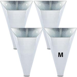 Mumufy 4 Pcs Medium Galvanized Steel Poultry Restraining Cones Flat Back Funnel Cone, up to 10 Pounds, Chicken Killing Cone for Butchering Chicken Birds Turkeys, Easy to Clean (Sliver)