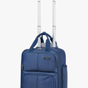 Hanke Softside Underseat Carry On Luggage with Wheels,Travel Luggage Rolling Bag Small Suitcase, Blue, Underseater 16-Inch
