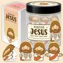 Positive Jesus Blessing Jar 60 Daily Scripture & Encouragement Cards, Faith-Based Gift for Girls, Teens, Kids & Women, Christian Inspirational Gift for Birthdays