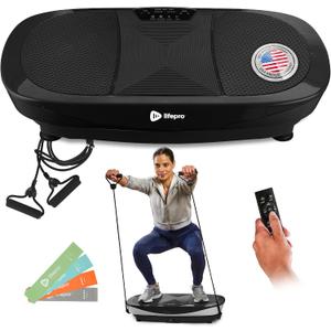 Lifepro Rumblex Max 4D Vibration Plate Exercise Machine Whole Body Vibrating Machine with 3 Motors, 500 lb Capacity & Resistance Bands Vibration Platform for Lymphatic Drainage & Muscle Toning