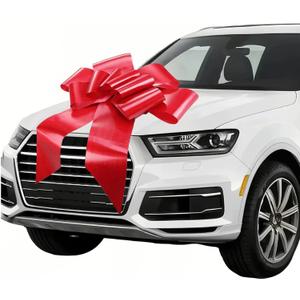 Big Car Bow - 30 Inch Giant Red Bow for Cars, Large Presents, Christmas, Birthdays, Graduations, Wedding, Anniversary, Party and Any Occasion (1 Pack)