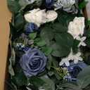 Ling's Moment 5FT Dusty Blue Artificial Flower Garland Rose Leaves Floral Garland Arch Flowers Vine Table Centerpieces Decoration