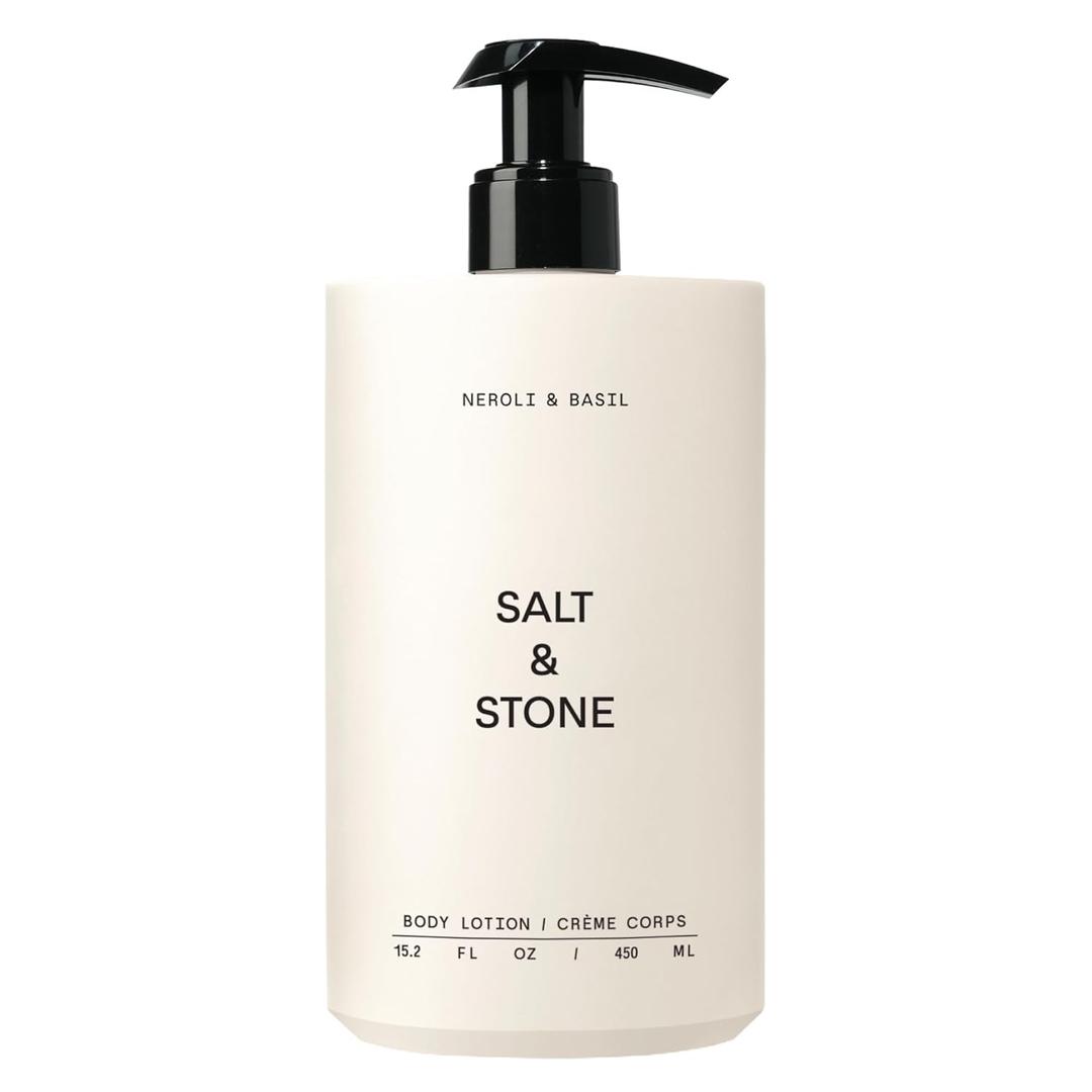 Salt & Stone Body Lotion for Women & Men| Scented Daily Body Lotion | Hydrates, Nourishes & Softens Skin | Restores Dry Skin | Fast-Absorbing | Cruelty-Free & Vegan (450 ml) (Neroli & Basil) (Neroli & Basil 15.2 fl oz)
