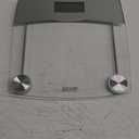 Taylor Digital Scales for Body Weight, Extra Highly Accurate 440 LB Capacity, Unique Blue LCD, Stainless Steel Accents GlassPlatform, 12.4 x 12.4 Inches, Clear