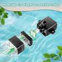 Yzert Solar Fountain Flower Shape-No Battery, Glass 3.5W Solar Water Fountain with 7 Nozzles & 4 Fixer Rods,Solar Fountain Pump for Bird Bath, Outdoor, Pool, Garden, Pond & Flower Pot, Black