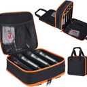 Microphone Case,Wireless Microphone Bag,Portable Storage Case,8 Slots Mic Carrying Box Bags-Travel Adjustable Foam Box,Fits Singing,Karaoke,Party(Bag Only)